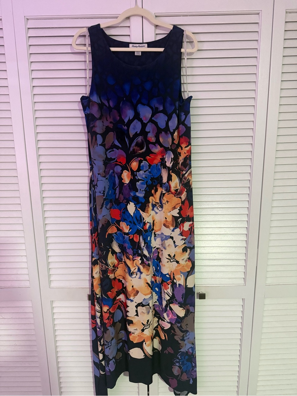Tommy Bahama Sleeveless Floral Maxi Dress in Navy and Multicolor